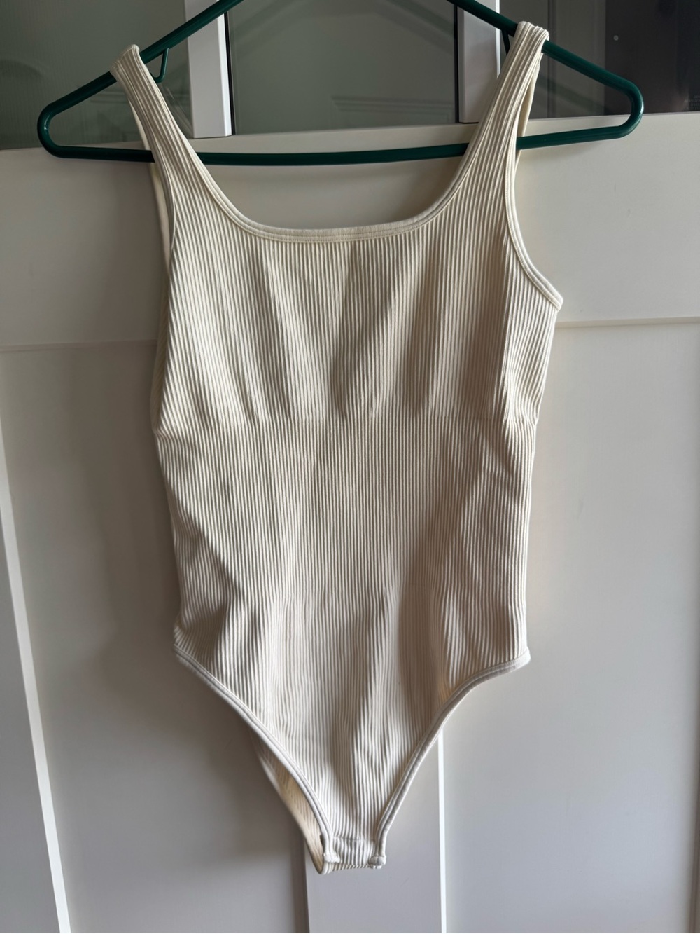 Cream Ribbed Tank Bodysuit